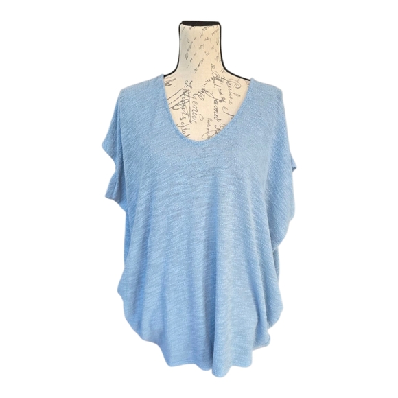 Enti Tops - Enti Clothing Light Blue Oversized Short Sleeve Knit Top M